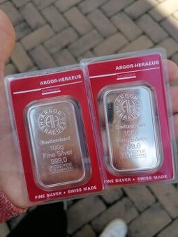 Investičné striebro Argor-Heraeus 100g - posledný kus