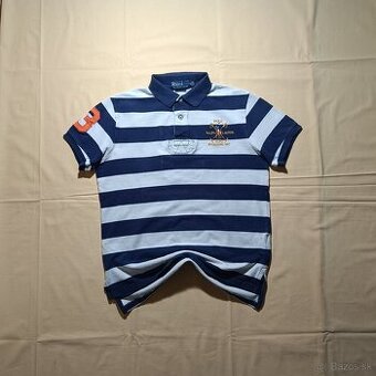 Polo Ralph Lauren Vintage Polokošeľa Pruhovaná Biela Modrá M
