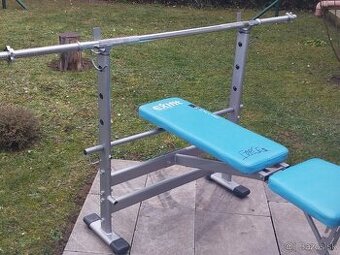 Multifunkčná lavička EXIFIT + Nakladacia železná činka 100kg