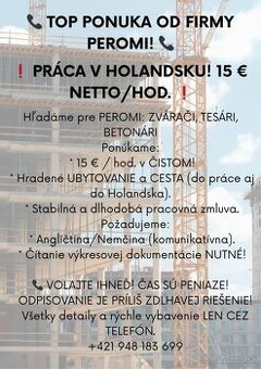 Zvarači,Tesári,Betonári Holandsko