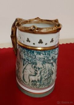 Krásny starožitný pohár/korbel s tajomstvom. 100% stav