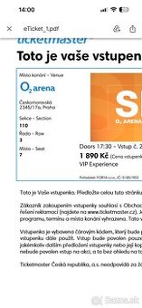 Koncert Simy v O2 aréne VIP experience