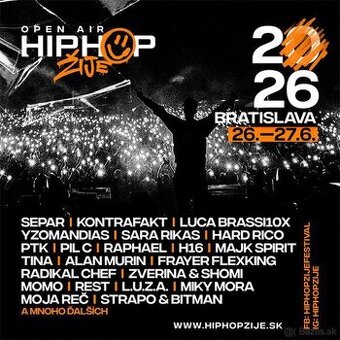 listok na festival hiphopžije bratislava 2026