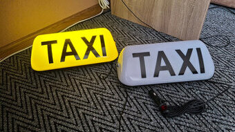 Taxi transparent ZLTY a BIELY s LEDDIODOVIM osvetlenim .