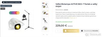 Veľká Biolampa ACTIVE BIO+ 7 farieb a veľký stojan