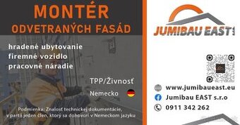 HĽADÁME MONTÉROV ODVETRANÝCH FASÁD DO NEMECKA