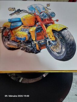 Drevené puzzle  motorka