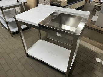 Nerezový umývací stôl, stôl s drezom