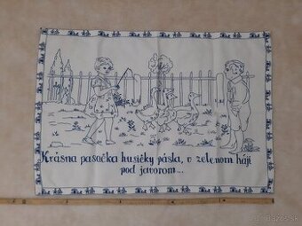 Nástenka RETRO ozdoba VÝŠIVKA na stenu