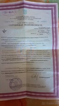 Zberateľský certifikát kvality na pivo Starý Prameň 1998