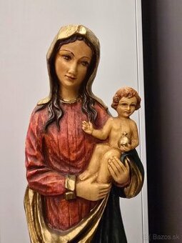 Socha Panny Márie s dieťaťom Ježišom polychrómovaná 57cm