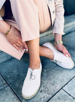 Bežové dámske espadrilky - veľkosť 39