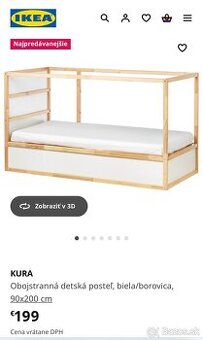 IKEA KURA detská posteľ s matracom