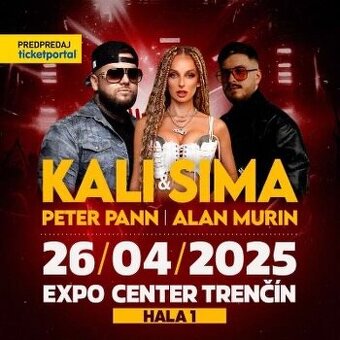 2x listky Kali, Sima, Alan Murín