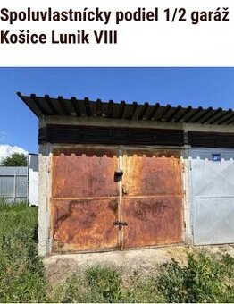 Spoluvlastnícky podiel 1/2 garáž Košice Lunik VIII