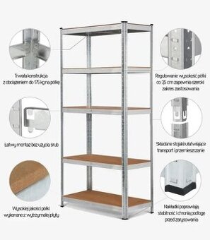 Predám nové pozinkovane regále 180x90x40 - najlacnejšie v SR