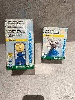 Camping Gaz varič a lampa + kartuše