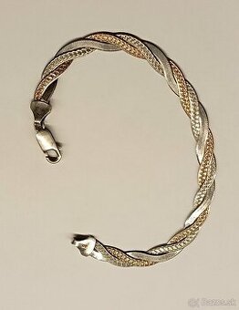 Strieborný náramok trojfarebný