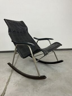 Japonské kožené skladacie hojdacie kreslo