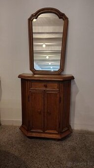 Rustikální komoda + zrcadlo, masív, Nábytek s příběhem