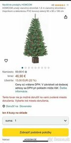 Vianočný umelý stromček s črepníkom 1,8m