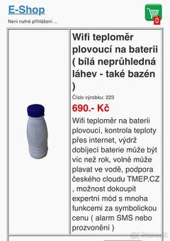 Wifi teplomer do bazenu