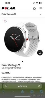 Predám športové hodinky Polar Vantage M + hrudný pás