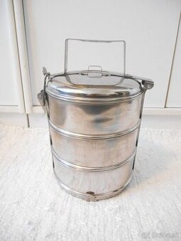 nerezový 3-dielny obedár