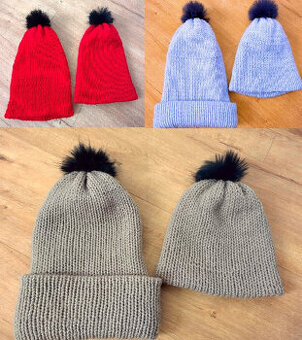 2x pletena, strikovana hruba zimna tepla čiapka CENA ZA DVE