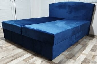 mavo modra manzelska postel 160x195x47 cm