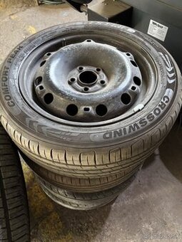 5x100 R15 plechové disky + 185/55 letné pneumatiky