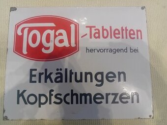 Smaltovaná tabuľa Togal Tabletten