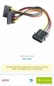 Prepojovaci kabel Inter-Tech Adapter Molex SATA
