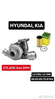 Repasované turbo GARRETT 1,5 CRDi, 1.6 CRDi - 65kw, 81kw