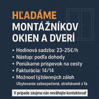 Montážníkov okien a dverí