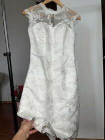 Krátke svadobné, resp. popolnočné šaty - nové - veľ. S - 1