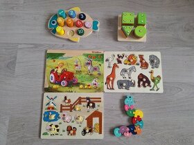 Montessori drevena skladačka/ puzzle - viac kusov