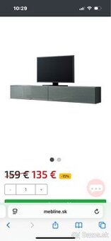 Šedý lesklý tv stolík