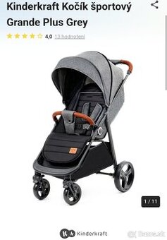 Predám športový kočík Kinderkraft Grande plus grey