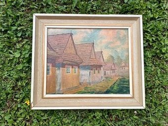 obraz olejomaľba Drevenice