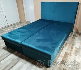 tyrkysova manzelska postel , 160x210x42 cm