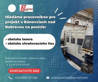 Obsluha CNC lasera/ lisu
