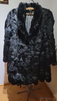 🧥 Kožuch zajačí pravý čierny (luxusný, dlhý)