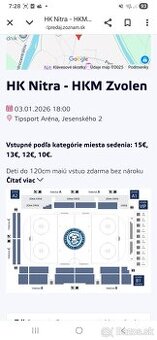 Vstipenky na hokej HK Nitra-HKM Zvolen