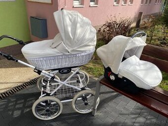 Hlboký kočík s vajíčkom v retro štýle