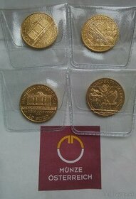 Investičné zlaté mince Wiener Philharmoniker 1/4 Oz 4 ks