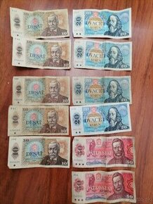 Bankovky 10, 20,50 KČS--cena 10eur/kus