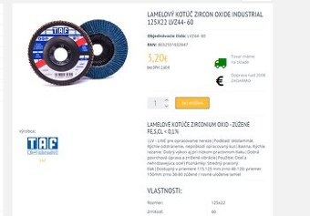 Lamelový kotúč ZIRCON OXIDE 125x22 LPZ6- 60