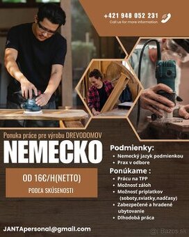 PRÁCA PRE STOLÁROV V NEMECKU ( VÝROBA DREVODOMOV)