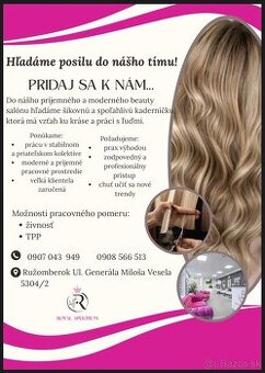 Ponuka práce pre kaderníčku